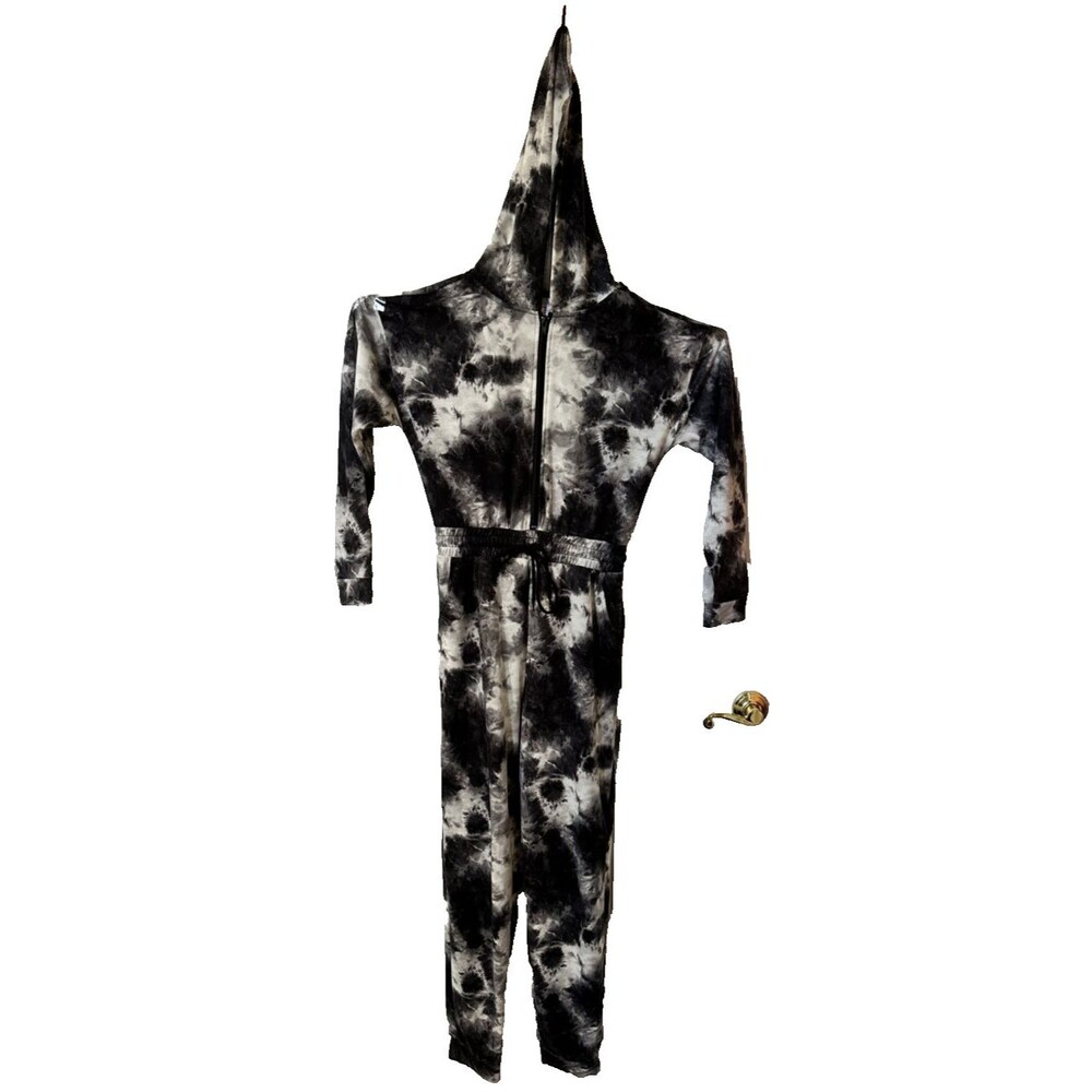 NoBo Fleece Lined Hooded Jumpsuit 1 piece with zipper and waist tie down M (7-9)